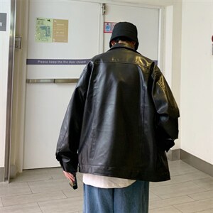 皮外套男春秋机车风潮牌宽松韩版潮流ins港风高街夹克PY118-P65,男装夹克,星座1008