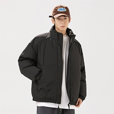 现货冬季美式休闲加厚雪山外套夹克立领纯色三防户外工装棉服，男装夹克，电商A486-1