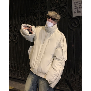 405A  美式高街个性金属设计短款pu皮面包服  MY24918-P155控188图片