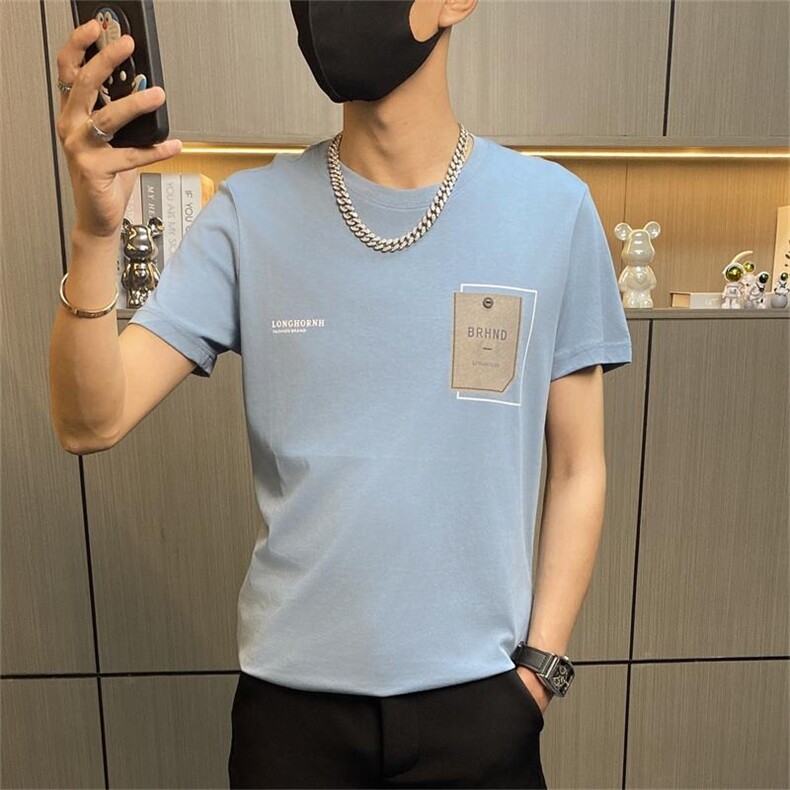 T3305-特P30控55夏季圆领短袖t恤男韩版帅气青年男士半袖体恤衫图片