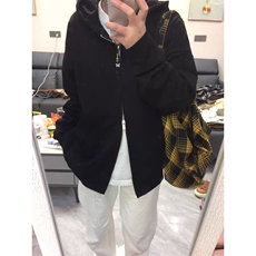 抖音得物高品质二开350克秋冬双头双拉链卫衣开衫外套W74，男装卫衣，电商A486