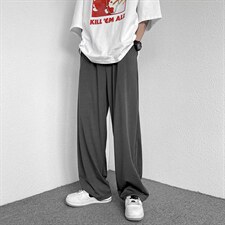 垂感阔腿裤男生ins潮牌休闲长裤宽松百搭直筒拖地裤子BK1189-P28，男装休闲裤，星座1008
