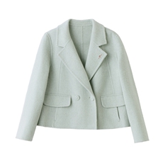 2025冬季宽松显瘦羊绒通勤韩版淑女西装外套羊毛外套女带胸针，女装毛呢外套，众宇琦