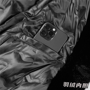 冬皮毛一体仿皮草青果领夹克男短款羽绒保暖外套金貂绒男装欧货图片