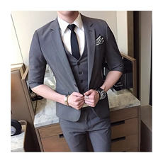 夏季纯色三件套西装礼服商务男装西服套装W7006-P255，男装西服，星座1012