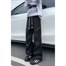 8XL-M美式扎染脏脏弯刀卫裤男阔腿裤子直筒运动长裤P控68，男装休闲裤，电商D206-1