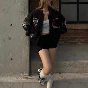 【有货】DW630-P70 春秋拼接撞色棒球服外套男女美式宽松夹克图片
