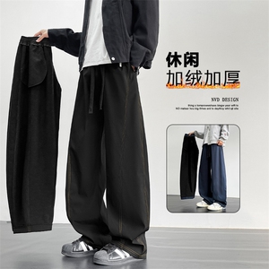 加绒弯刀宽松直筒加厚休闲裤JR2091加绒特批3669
