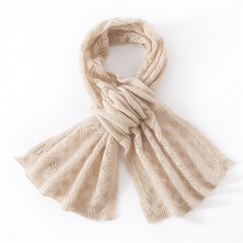 2025时尚百搭通勤简约休闲镂空围巾，围巾，欧力羊绒