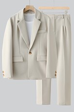 新款男士秋季宽松休闲港风西服套装衣服+裤子XZ809-P150，男装西服套装，星座505-3