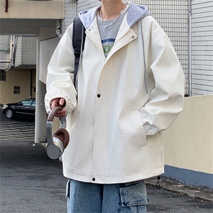 JK9018/P70春装新款现货中性风防水泡泡格个性夹克男大码宽松外套图片