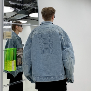 Wt8280-P85美式复古立体压花牛仔外套图片