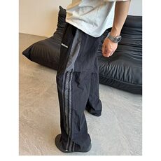 美式三条杠夏季男女直筒宽松运动裤条纹街头潮休闲裤LDH9622-p39，男装休闲裤，星座1008
