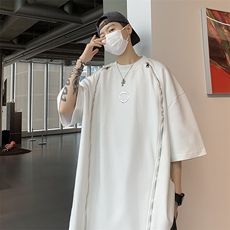 T202-P24美式拉链重工圆领潮流短袖，男装T恤，星座1501-1
