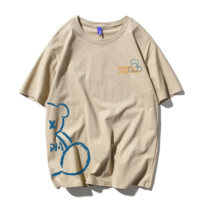 T恤潮流圆领男港风印花2026新款白底平铺DS-B299-ZY1255特批P25,男装T恤,电商A061-1