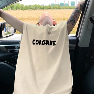 可48小时发货支持抖音得物来样二开240克重磅美式纯棉背心无袖t恤图片