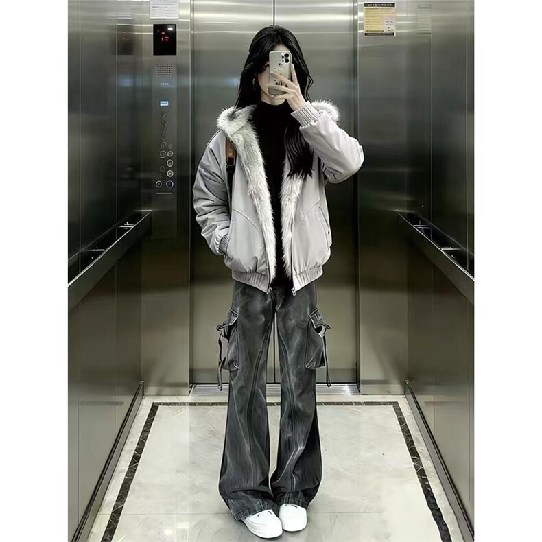 微喇设计感工装牛仔裤春秋美式高腰显瘦阔腿网红喇叭裤网图,男装牛仔裤,星座410-6（原星座1304-1）