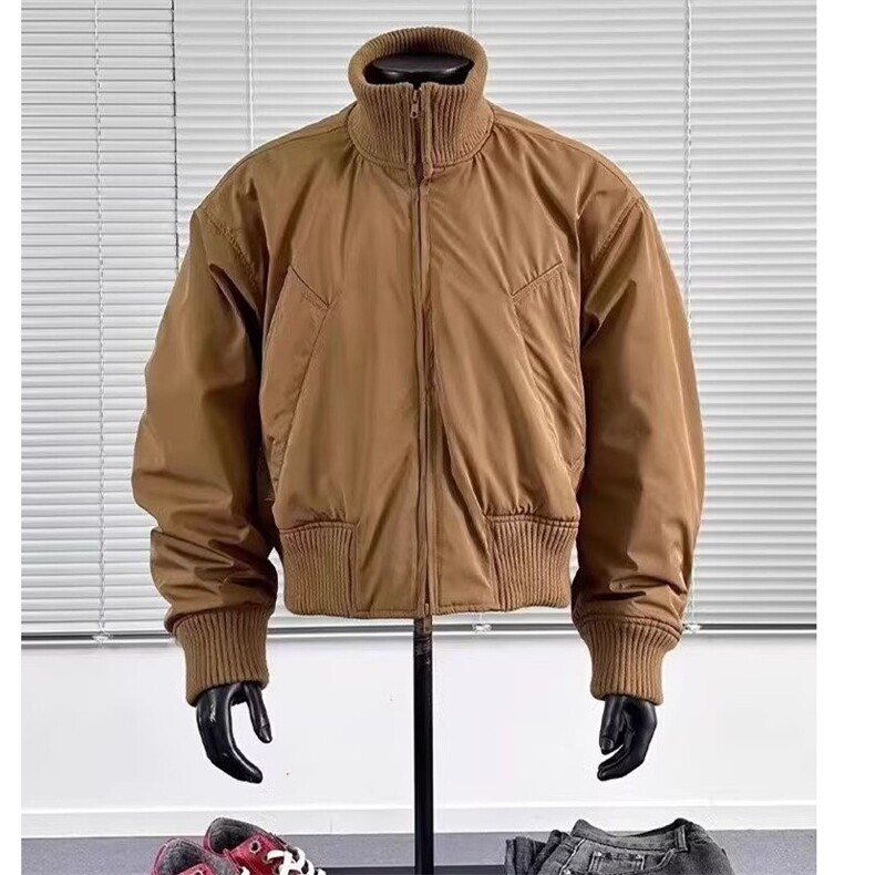 美式廓形飞行员夹克棉服男冬季加厚痞帅外套夹棉棒球服L4288-p100图片