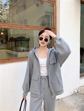 卫衣开衫，女装卫衣/绒衫，吉之红