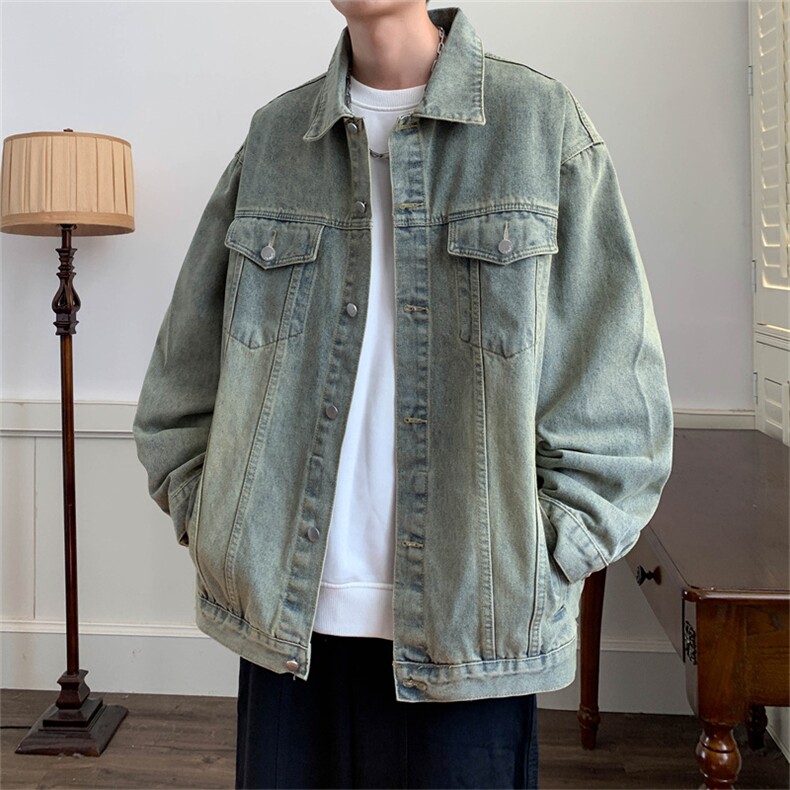 2025新款牛仔外套男痞帅高街潮牌宽松百搭休闲夹克秋季JK1030-P68，男装工装外套，星座1103-3