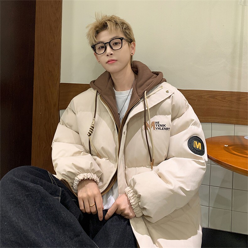 冬季宽松/假两件连帽休闲外套潮加厚棉衣XZ102B-1M2682-P125,男装棉衣,星座102B-1