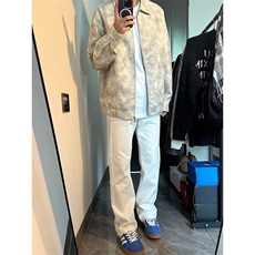 722-P62美式高街扎染皮衣外套男高级感春秋新款cleanift机车，男装皮衣，电商B323A