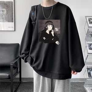 华夫格卫衣圆领卫衣男大码长袖t恤男外套 HW76122-P30加绒款-P40图片