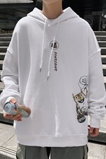 ！21春季新款男士潮流印花连帽卫衣学生大码宽松外套WY308P38，男装卫衣，电商B220