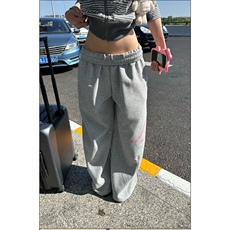 美式慵懒风字母印花阔腿休闲裤女宽松跳舞垂感百搭直筒裤，女装休闲裤，星座1210-1