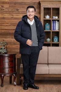 继续中老年羽绒服男士加厚90绒羽绒服中长款爸爸装羽绒服外套图片