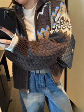 2025年秋季时尚百搭通勤简约休闲提花帽衫，女装针织衫/毛衣，千御纺羊绒