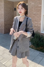 蕾丝拼接小香风套装裙女2025春季新款高级感气质名媛半身裙两件套，女装套装/套裙，1D102-1