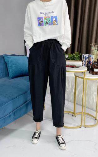 现货日系风休闲裤黑、绿两色ML，女装休闲裤，简 影