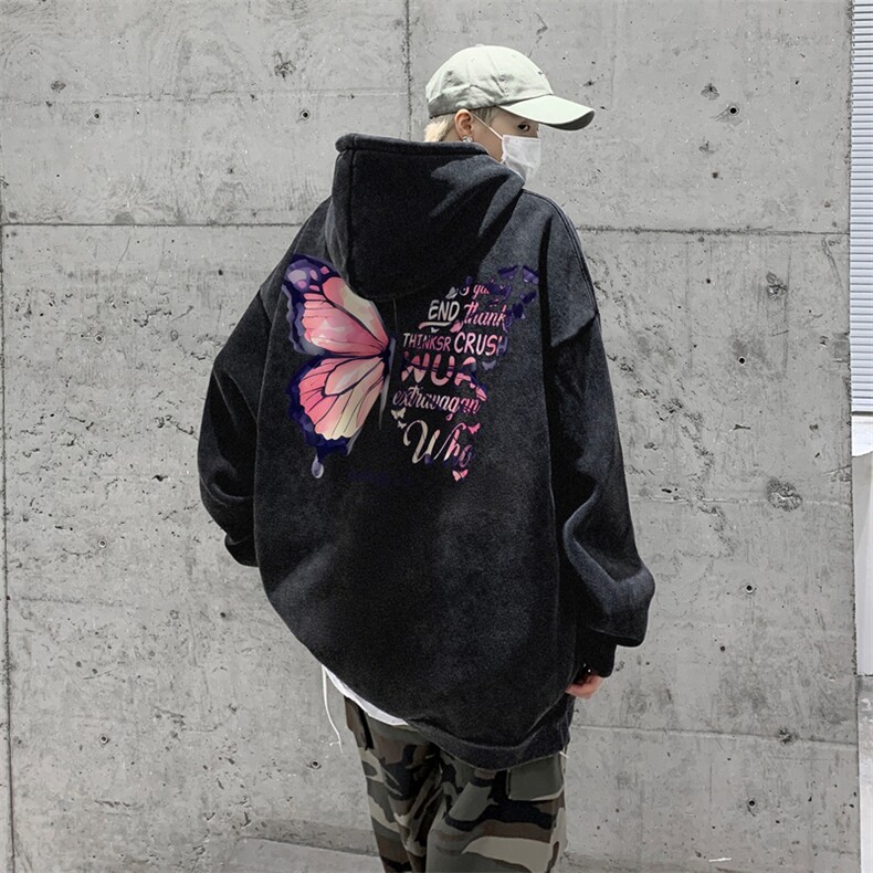 美式重磅水洗复古连帽卫衣潮流大码潮牌做旧XZ517A-BK6677-P68,男装卫衣,星座517A
