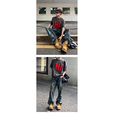 M442-P35立体塞棉hi字母短袖T恤男女纯棉宽松情侣上衣，男装T恤，星座617A-1（原B318A）
