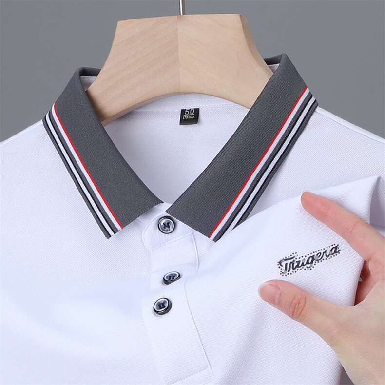 2023新款polo衫男士棉夏装翻领商务简约上衣服男潮t袖短袖男图片