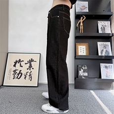 CK05/P68控98秋季中性风复古洗水百搭松弛休闲牛仔裤男女可穿黑首，男装牛仔裤，星座305B-1