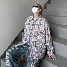 衬衫百搭流行男时尚气质原宿日系ins文艺潮流慵懒CS0129-P43，男装衬衫，星座308B-1