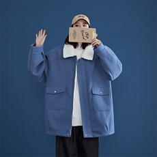 TP98N58毛呢羊羔毛棉服加绒加厚OVERSIZE韩版宽松上衣外套，男装棉衣，电商A170