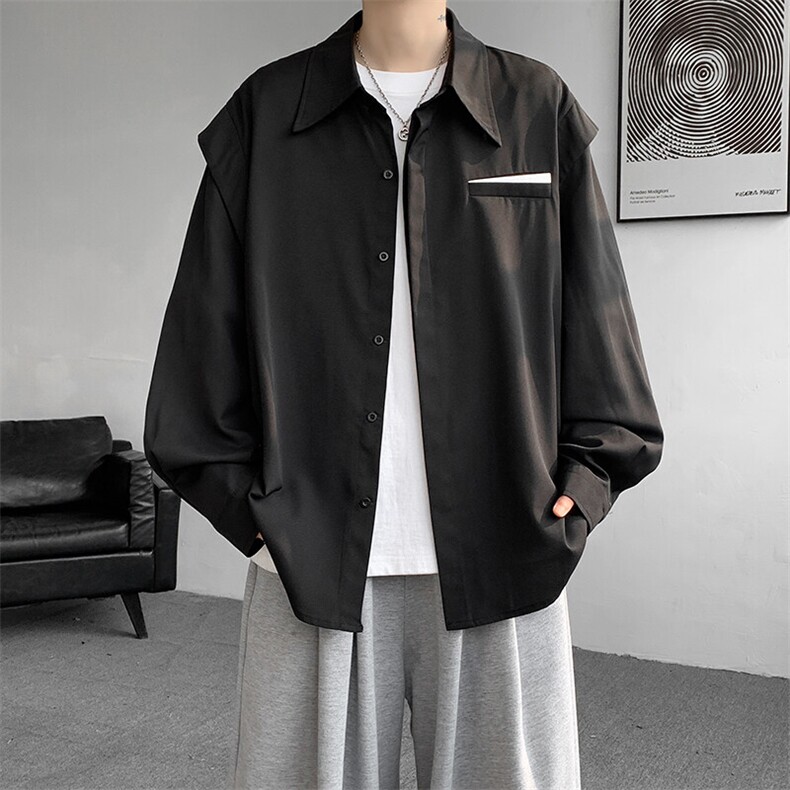 【25春现货】CS7119-P43特大码长袖休闲高级韩版衬衫，男装衬衫，电商D232
