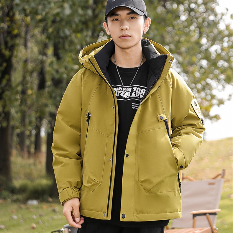 情侣冬款羽绒服男户外冲锋衣连帽男女同款冬加厚外套潮8973-P200,男装羽绒服,星座613B