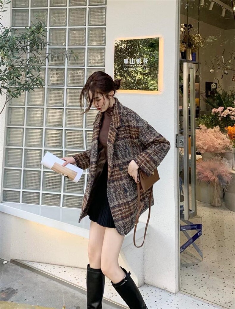 【现货】秋冬新款格子外套，其它，芷炫