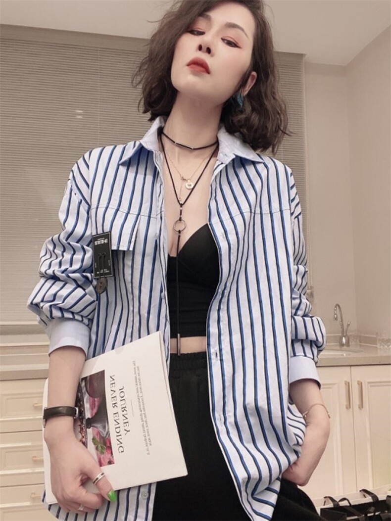 韩版条纹衬衣ＭL黄兰2??色，其它，可纳奇
