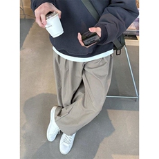 2025新款纯色打褶休闲裤春夏季男款宽松长裤纯色简约百搭小西裤，男装休闲裤，星座506A