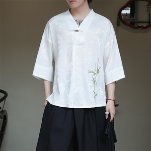 新中式提花风潮T恤短袖上衣刺绣汉服时尚唐装T2403-P55图片