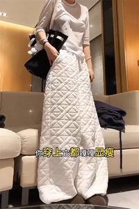 特批P35无差价冬抖音大码中性菱格保暖夹棉棉裤男K5614J加棉图片