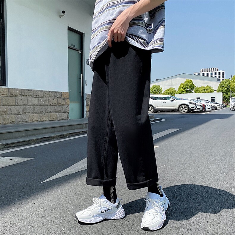 现货7色2025春夏款纯色牛仔裤直筒牛仔九分裤A125-8802-特P30,男装牛仔裤,电商A125