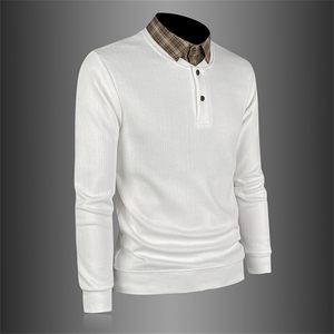 镂空2025秋冬季新款衬衣领假两件卫衣拼接帅气上衣男装6621-P73图片