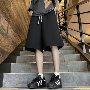 条纹短裤男夏季薄款宽松直筒中裤潮牌高街运动休闲五分裤D539-P38图片