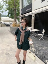 秋季披肩衬衫，女装衬衫，吉之红